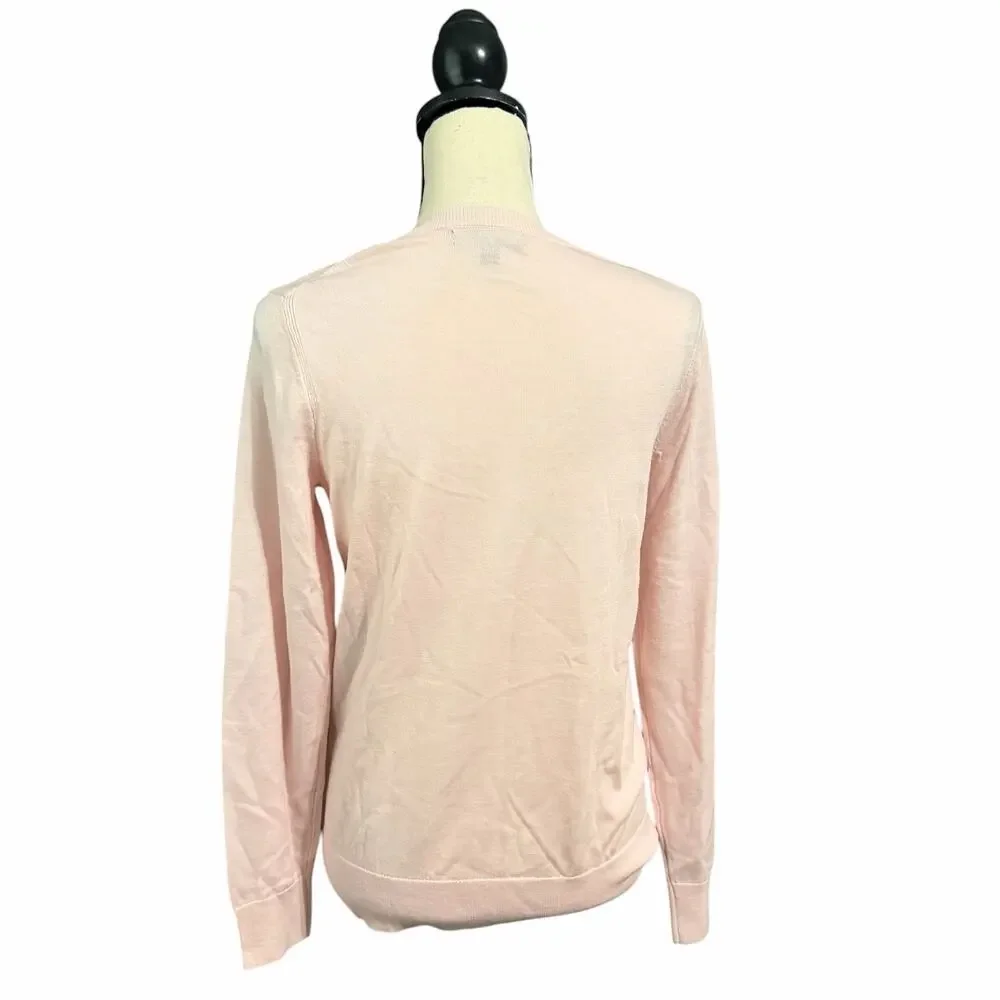 Banana Republic Wmns Soft Pink 100% Merino Wool Crewneck Sweater Sz M Classic